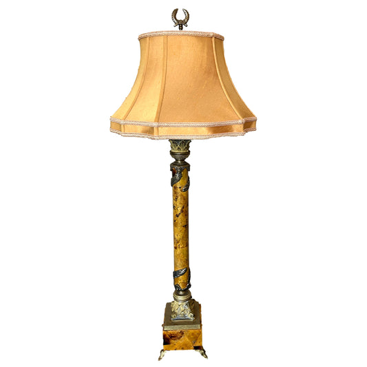 Stone And Brass Antique Lamp