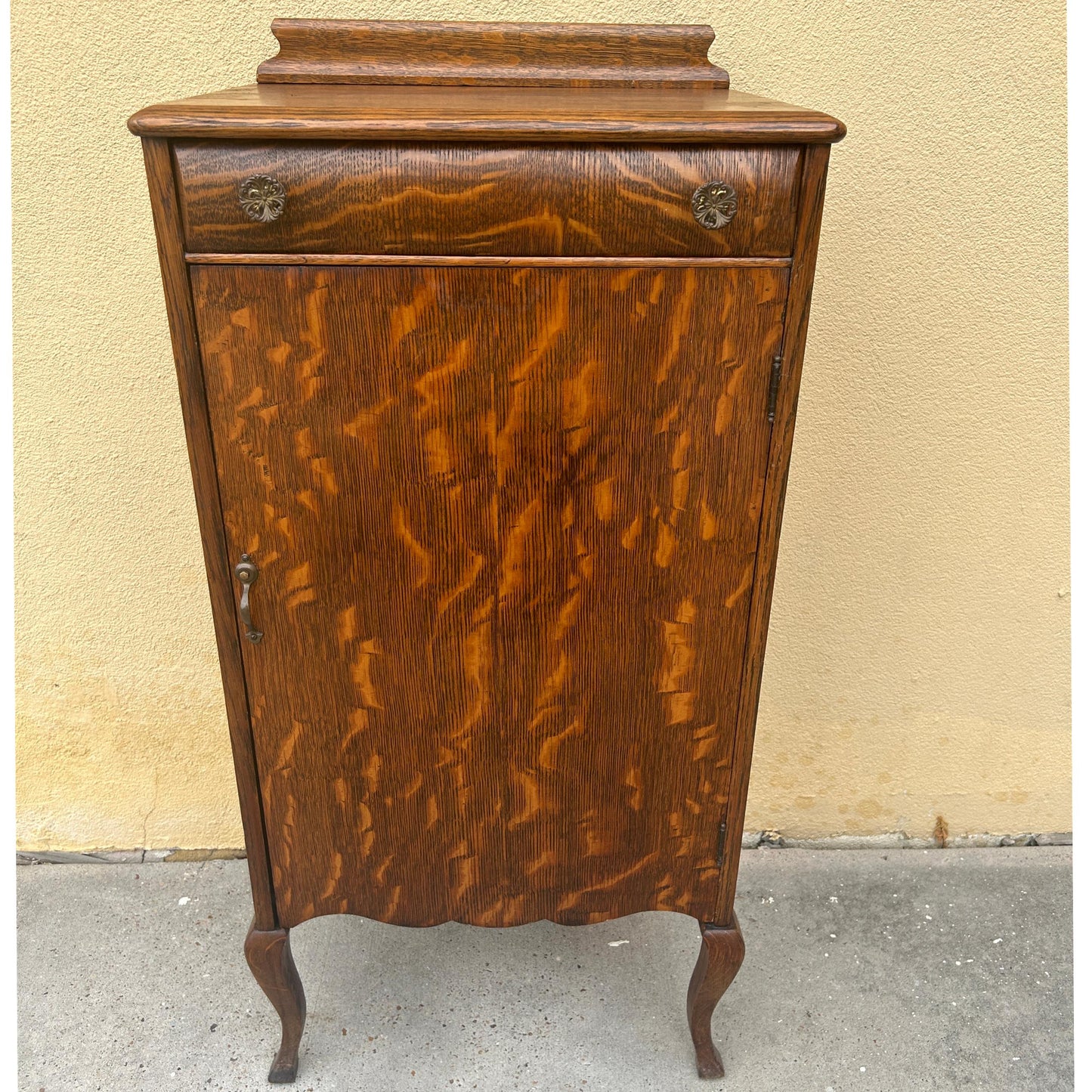 Antique Tiger Oak Sheet Music Cabinet