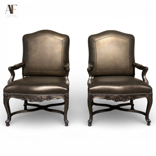 MARGE CARSON LOUIS XV STYLE CHAIRS (PAIR)