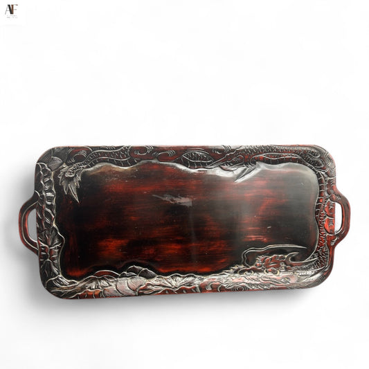FOLK ART CARVED TRAY