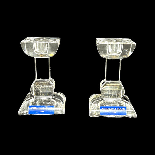 Pair of Sienna Crystal Candle Holders