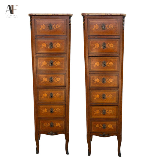 MARBLE TOP LINGERIE CHESTS (PAIR)