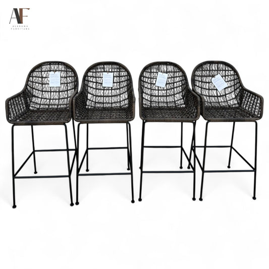 WICKER BARSTOOLS (SET OF 4)