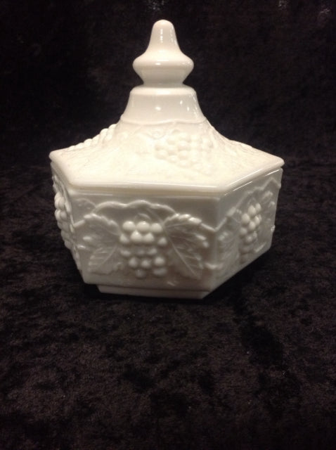 MILK GLASS CANDY DISH