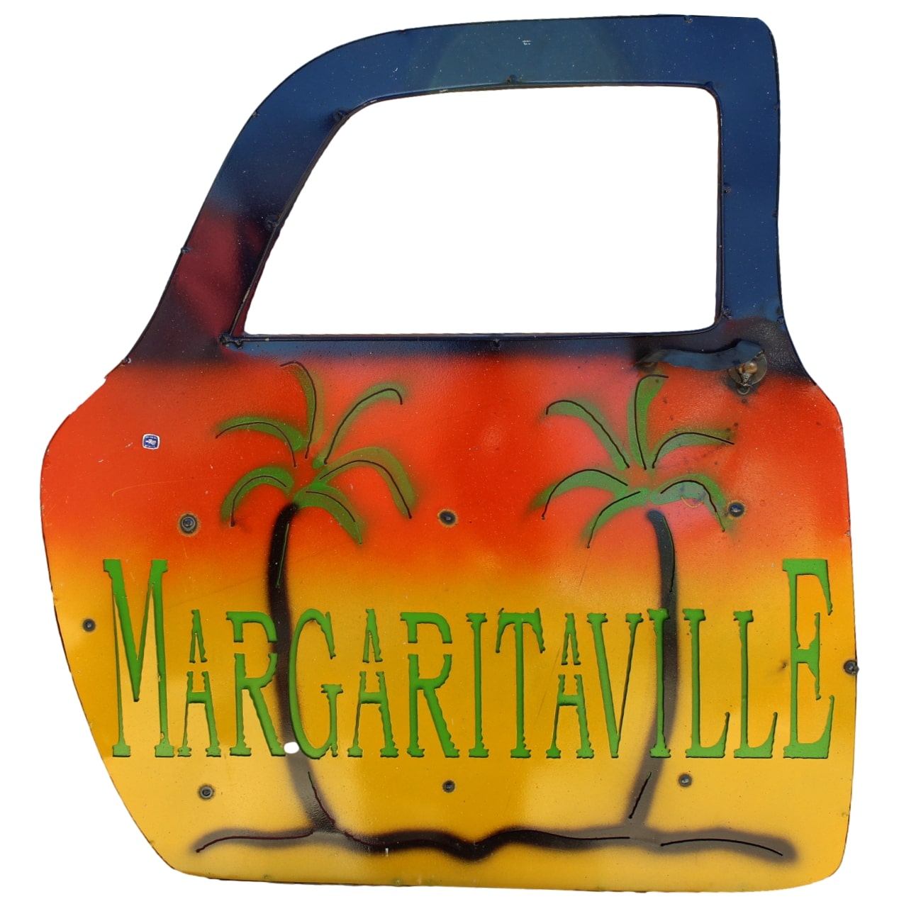 METAL YARD ART MARGARITAVILLE DOOR