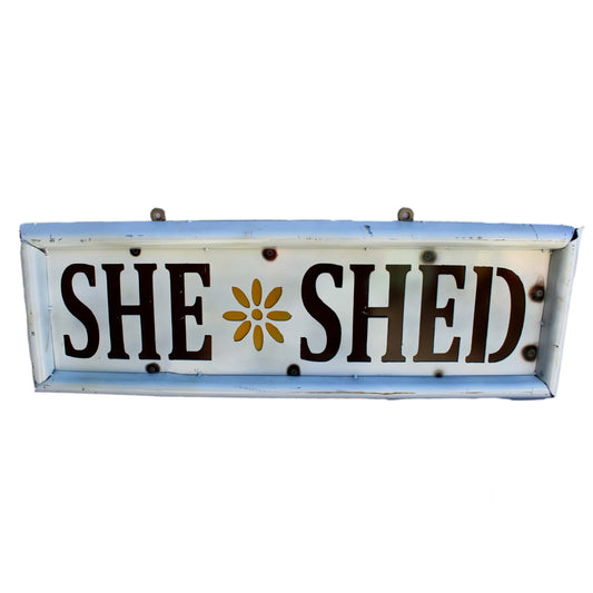 METAL YARD ART "SHE SHED"