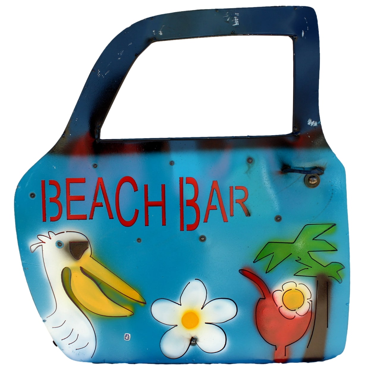 METAL YARD ART BEACH BAR DOOR