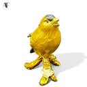 JEWELED ENAMELED PERCHED BIRD