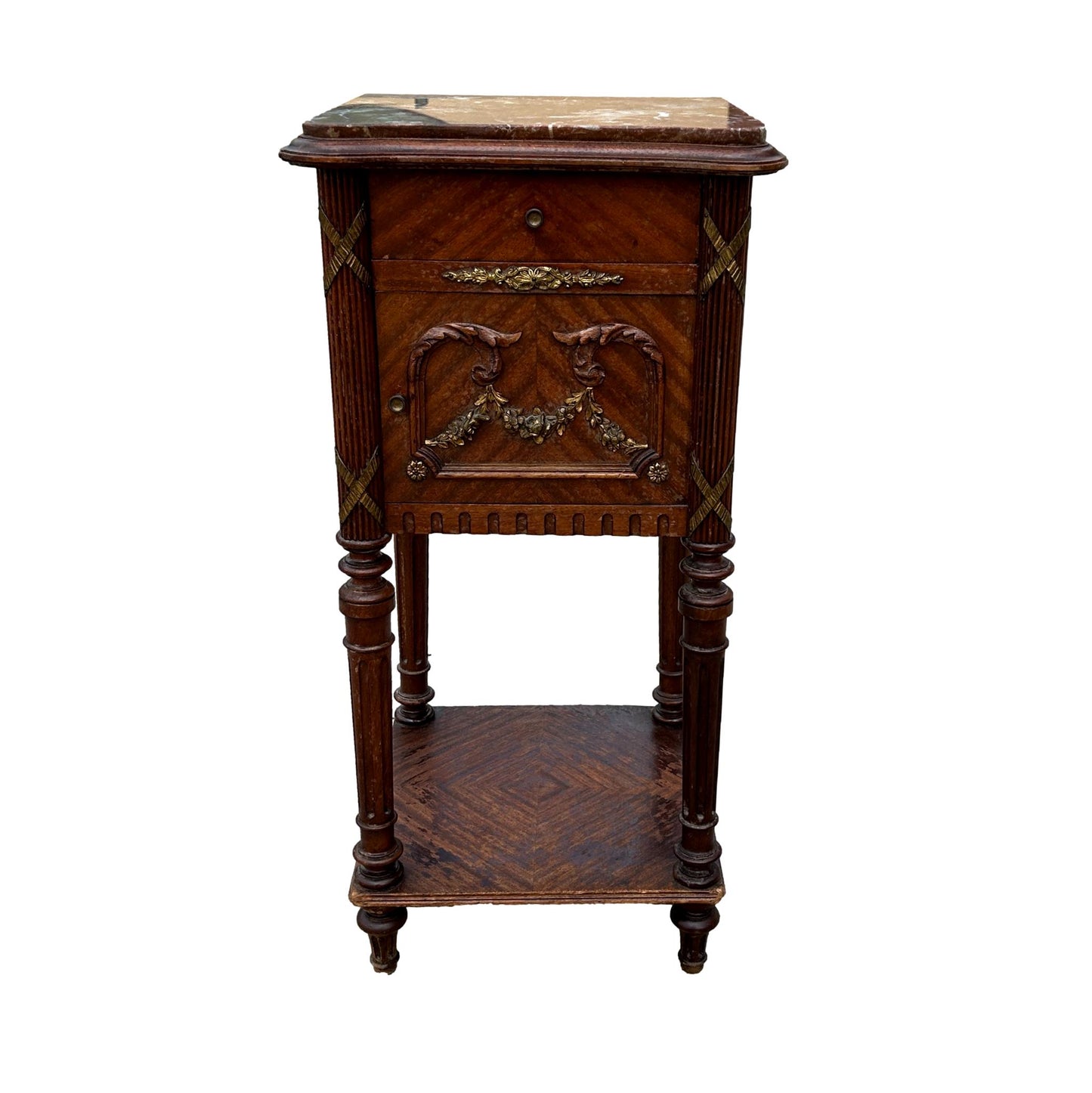 Vintage Marble Top Wash Basin Lined Inside with Porcelian