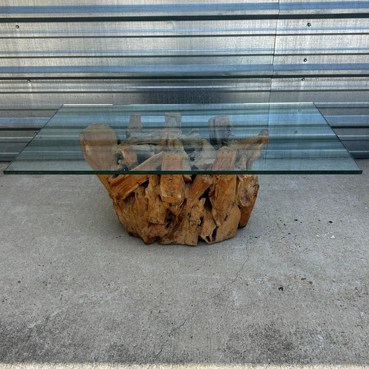 Driftwood Glass Coffee Table