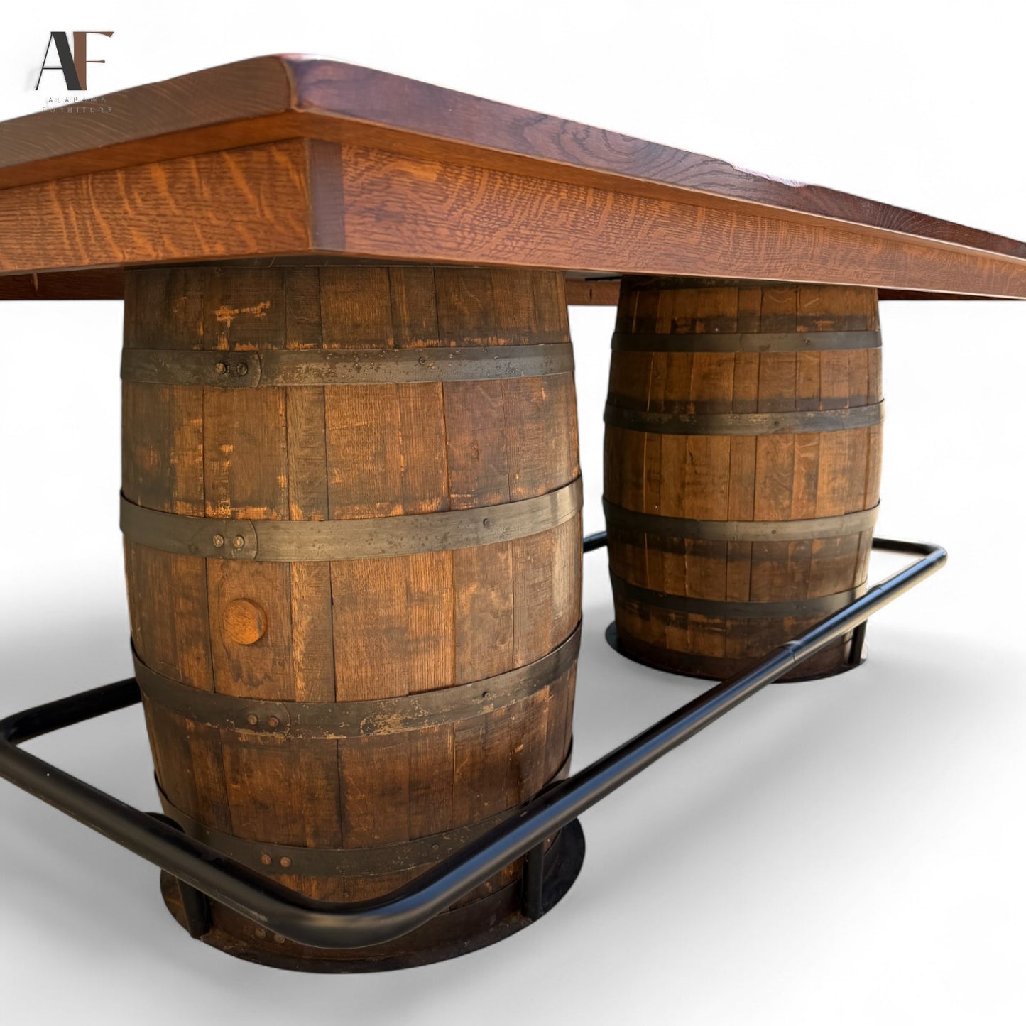 JIM BEAM TABLE W/ 8 COUNTER SWIVEL STOOLS