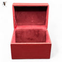 MED RED FAUX LEATHER BOX