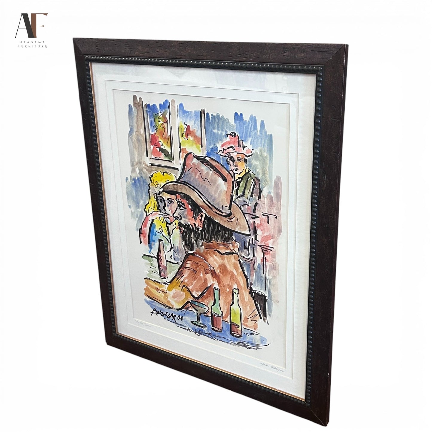 BALTEEGAR "PICKIN PARLOR" SIGNED WATERCOLOR
