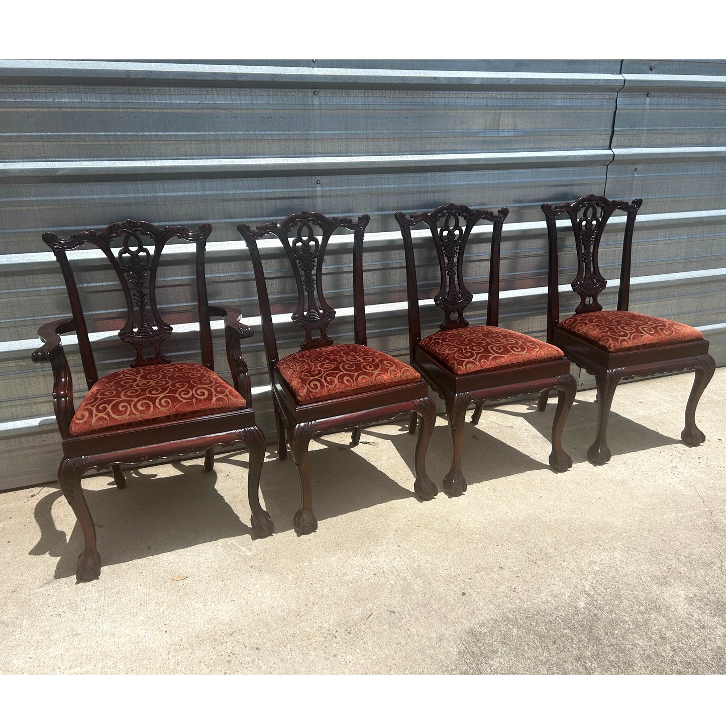 Set of 4 Claw Foot Chairs