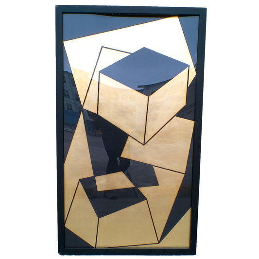 Large Gold and Black Artwork