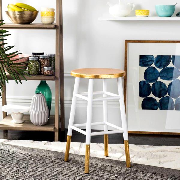 Emery Dipped Gold Leaf Counterstool