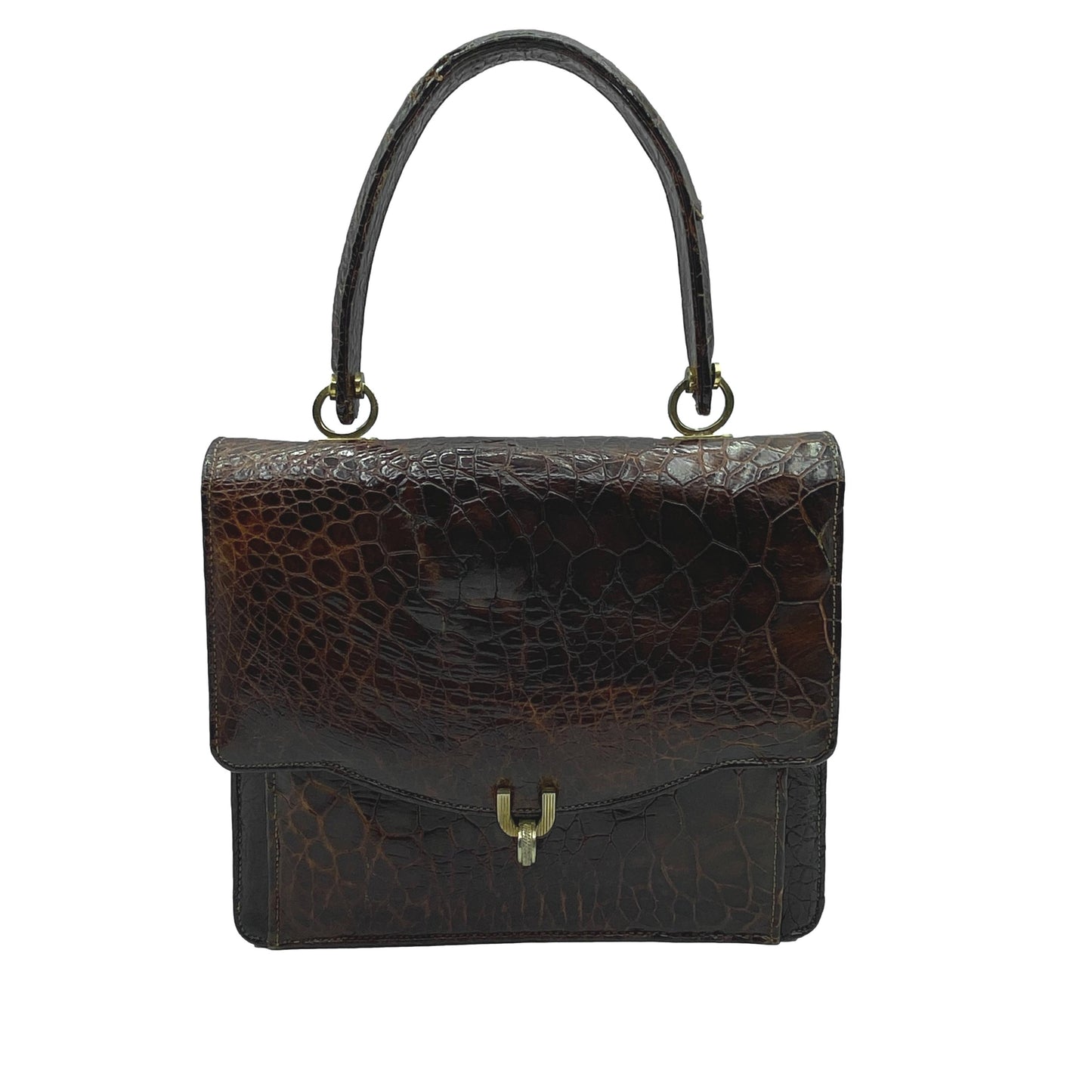 Brown Aligator Handbag