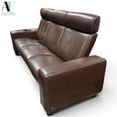 LEATHER RECLINING SOFA AND OTTOMAN