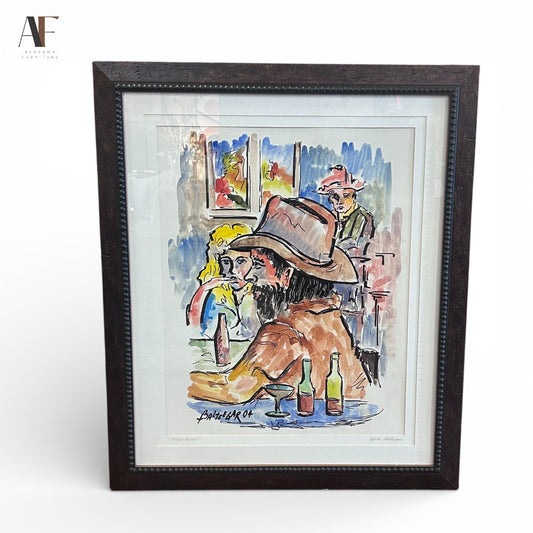 BALTEEGAR "PICKIN PARLOR" SIGNED WATERCOLOR