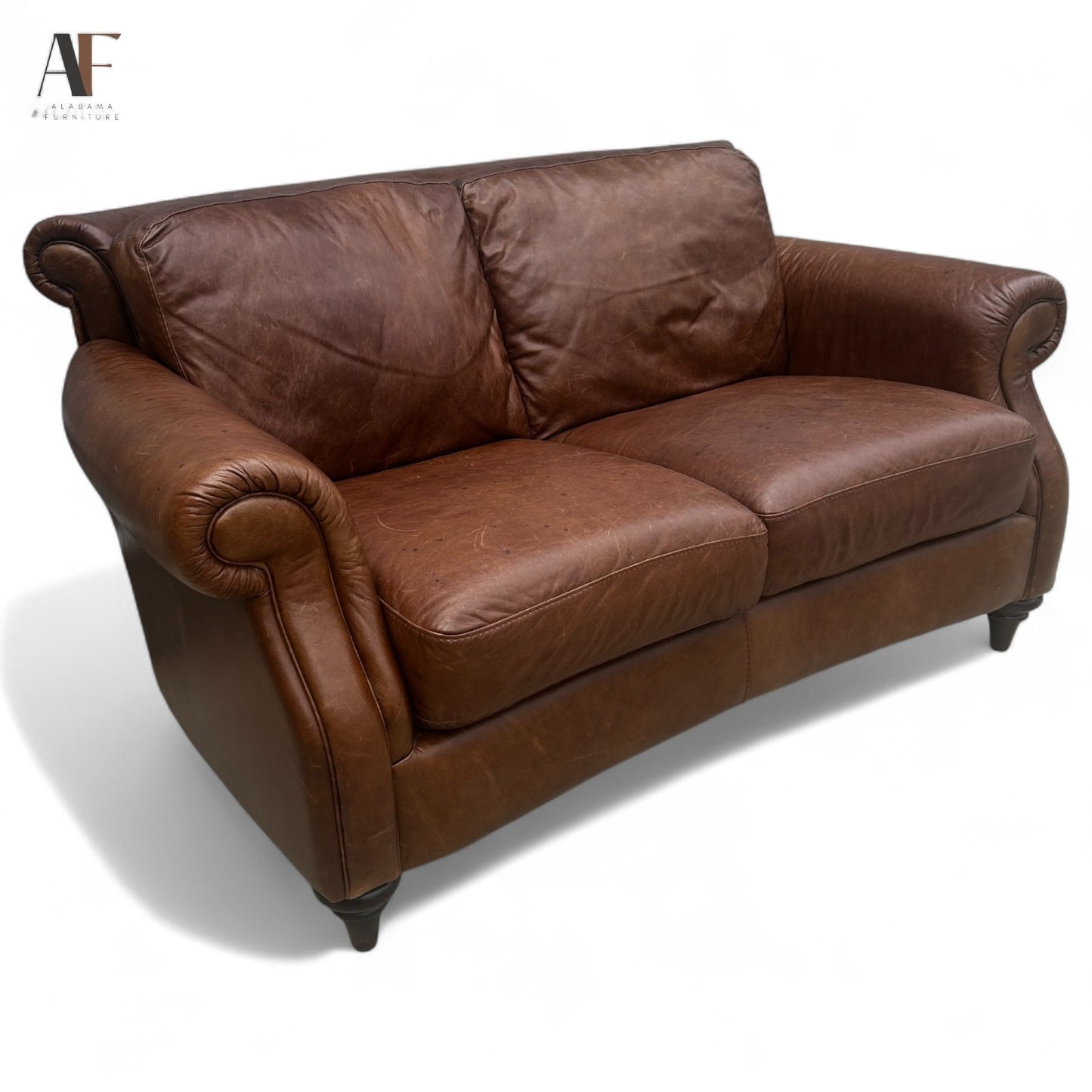 NATUZZI  LEATHER LOVESEAT