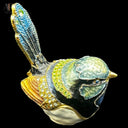 JEWELED ENAMEL BIRD TRINKET BOX