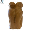 HAND-CARVED WOOD EMBRACING COUPLE SCULPTURE