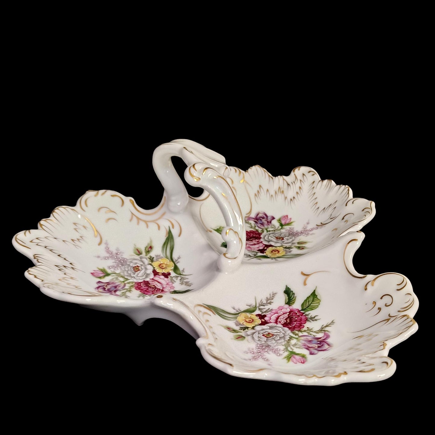 Porcelain Floral Condaments Dish