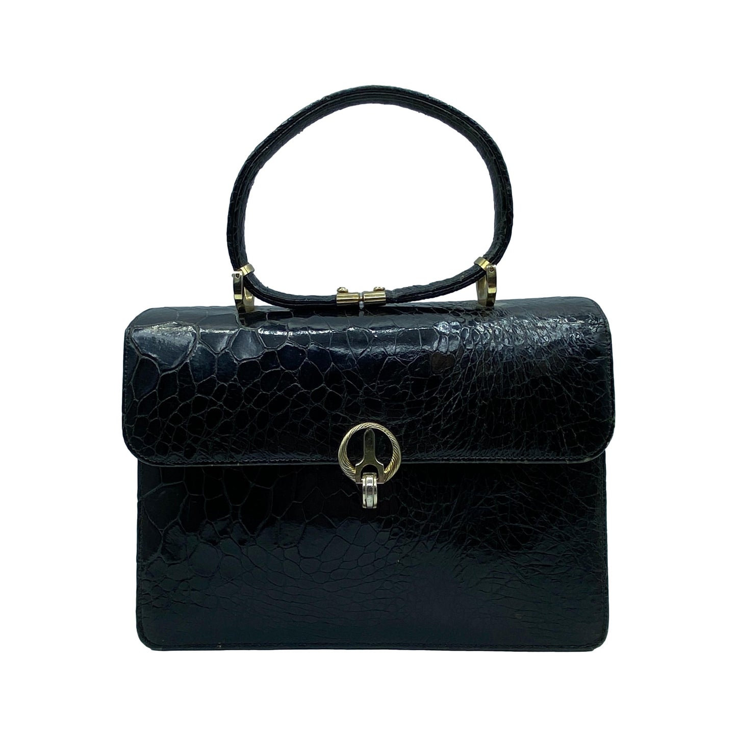 Black Aligator Handbag