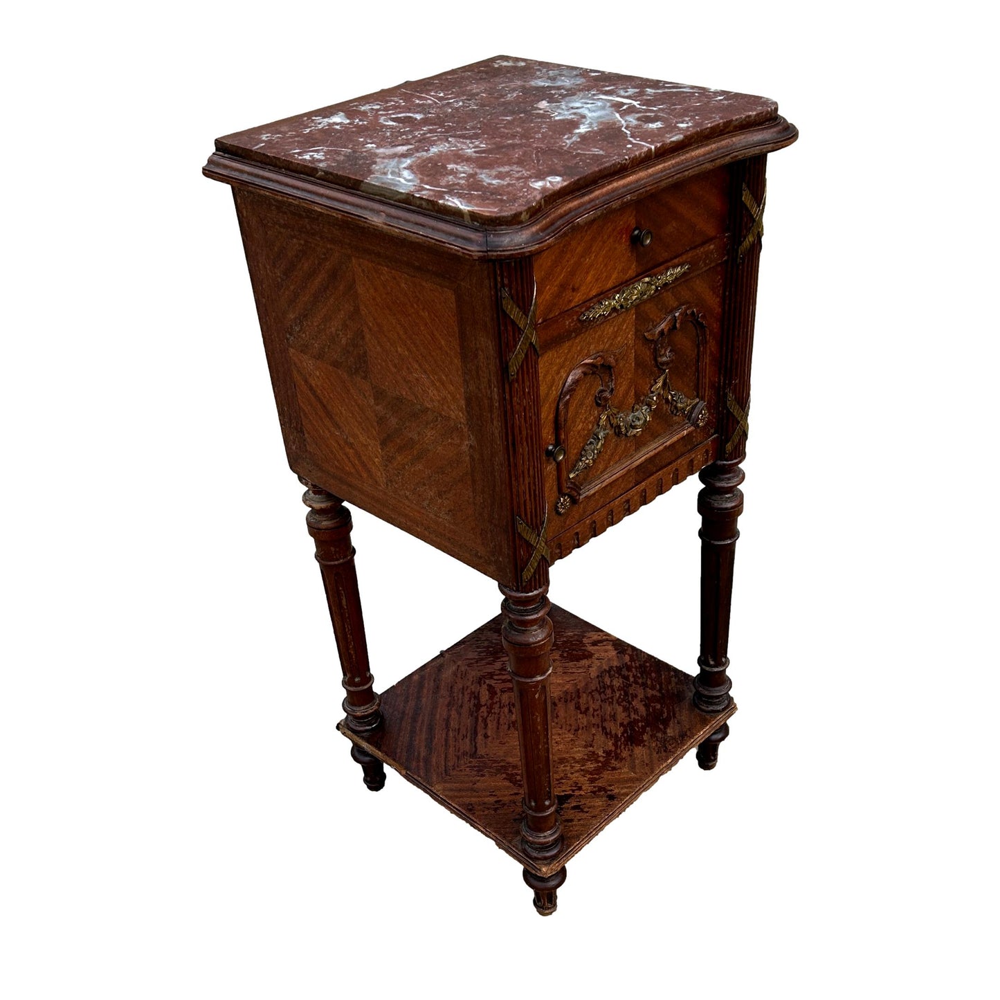 Vintage Marble Top Wash Basin Lined Inside with Porcelian