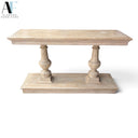 RESTORATION HARDWARE 15TH C. DUAL BALUSTER OAK CONSOLE TABLE