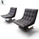 MILO BAUGHMAN CANTILEVERED SCOOP LOUNGE CHAIR