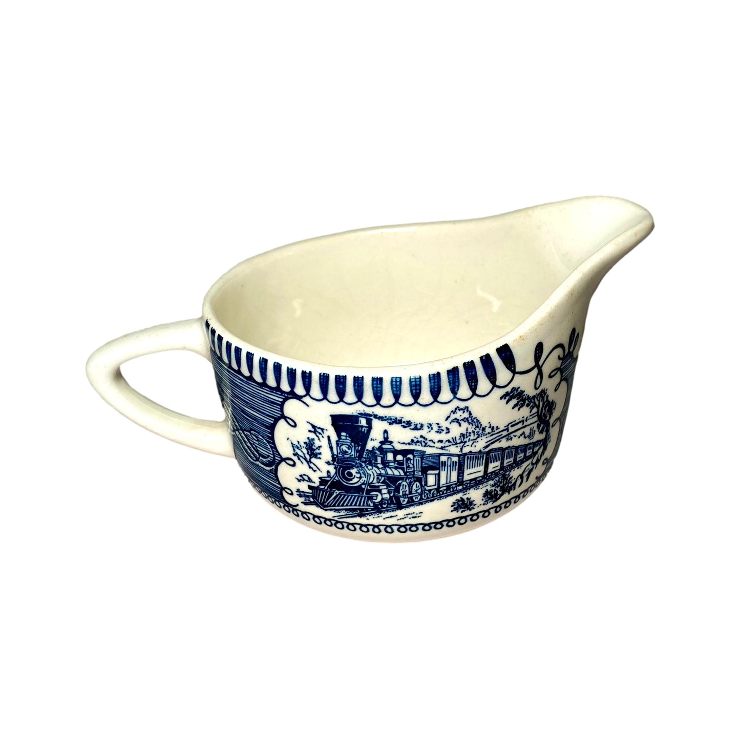 Currier & Ives Gravy Boat with Under Plate