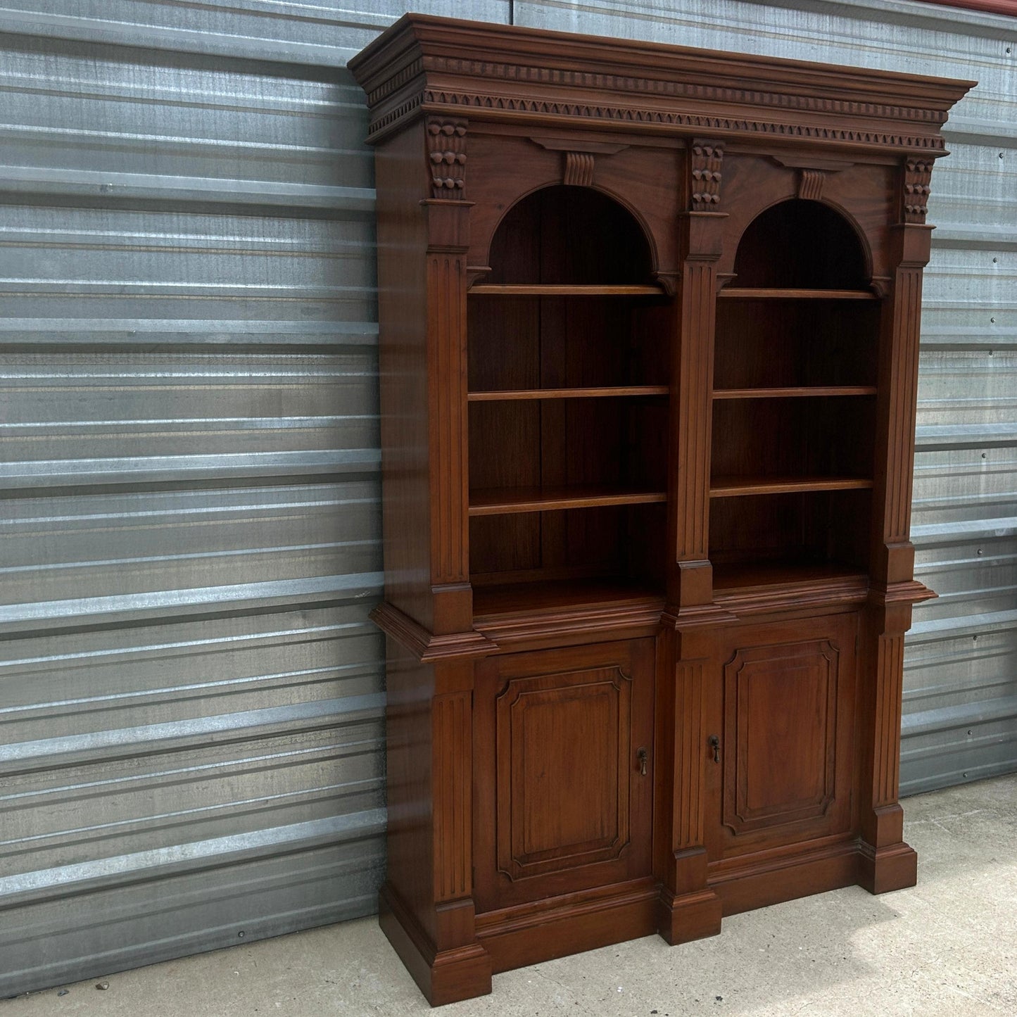 Double Bookcase with Storage