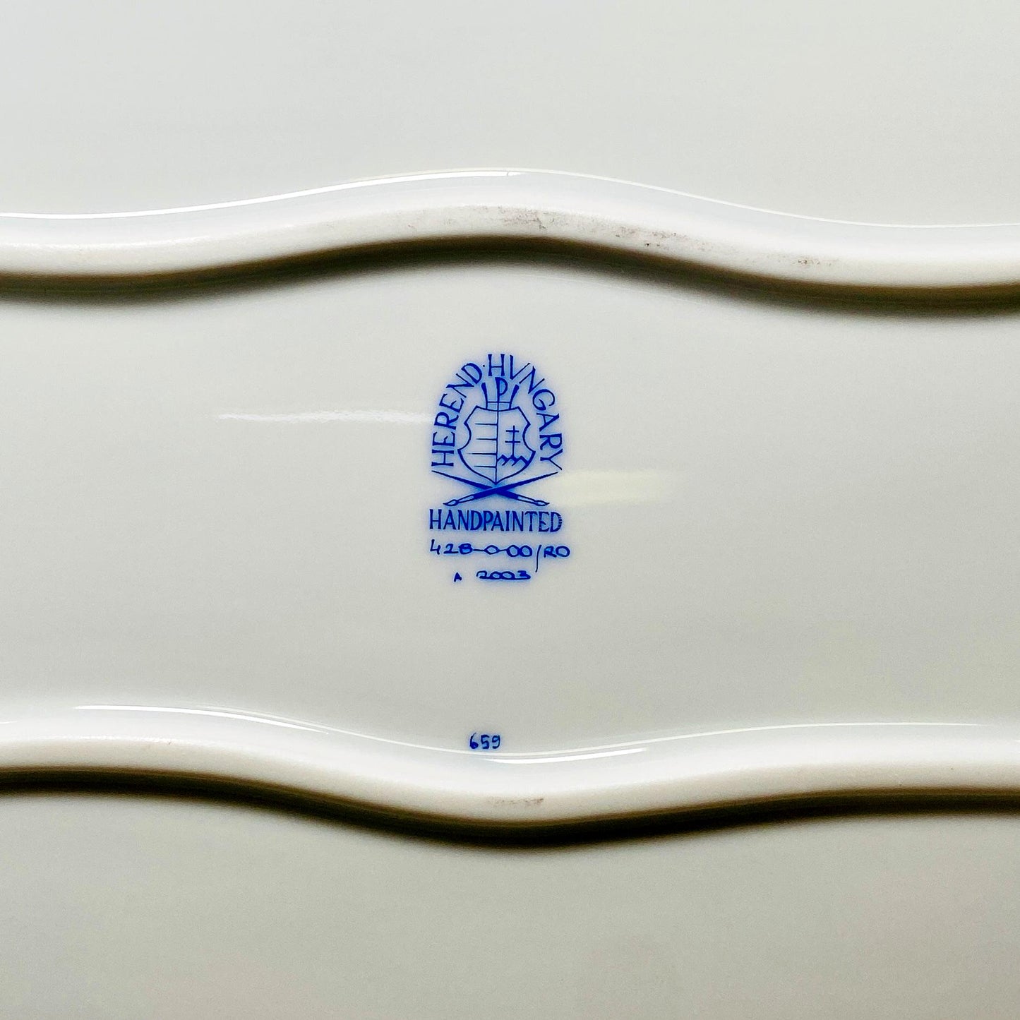 Herend Rothschild Bird Rectangular Tray with Branch Handles