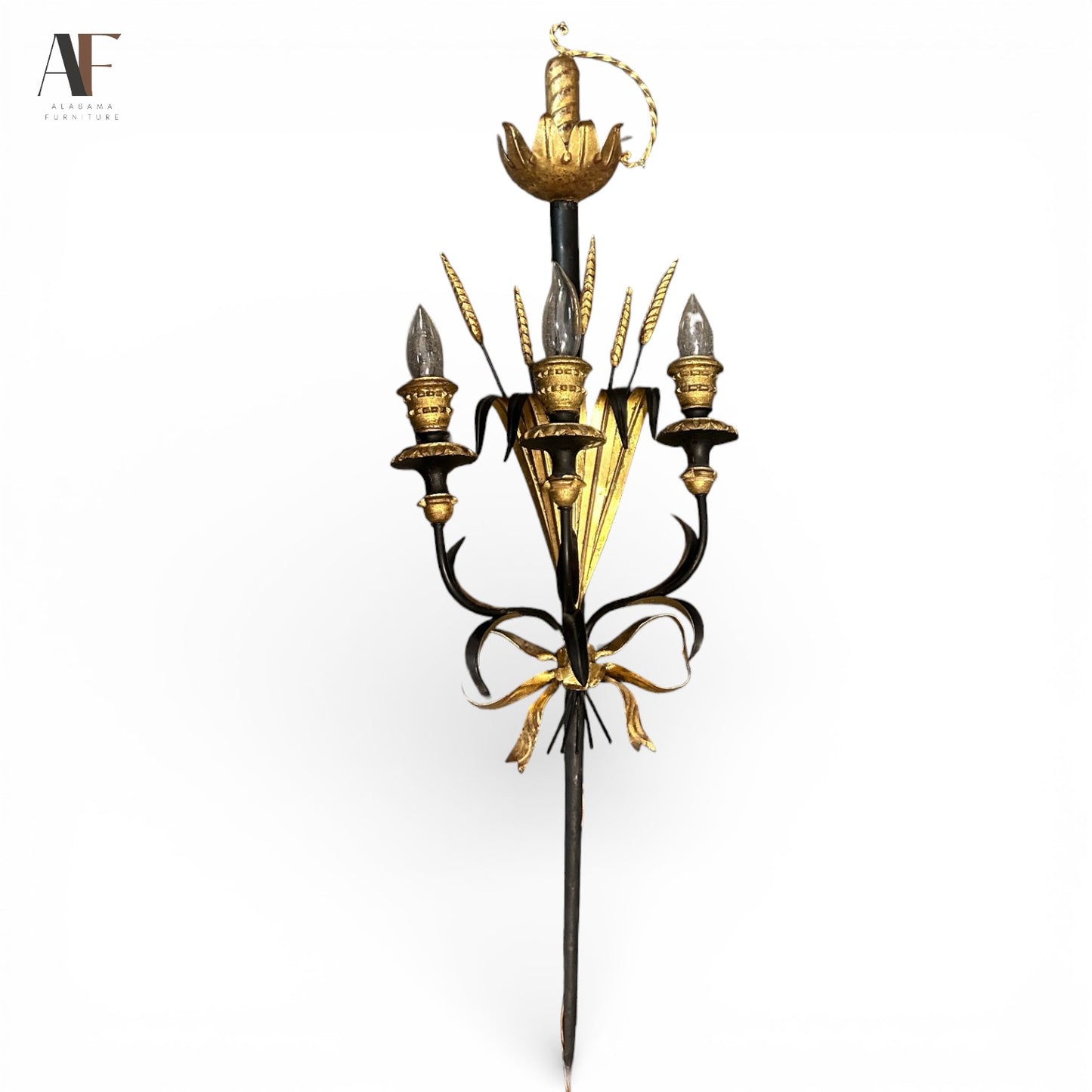 ITALIAN TOLE SWORD & WHEAT WALL SCONCE