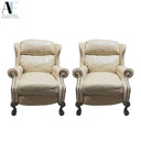 LEATHER WINGBACK RECLINERS(PAIR)
