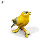 JEWELED ENAMELED PERCHED BIRD