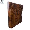 JOHN STONEY HAND-CARVED WOOD RELIEF OF ROMANTIC COUPLE
