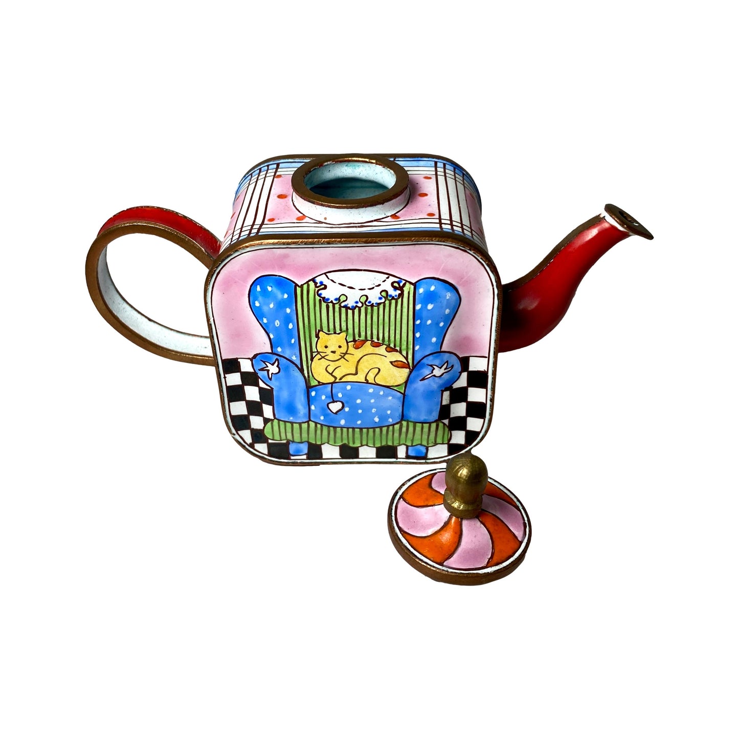 Mini Enameled Copper Teapot