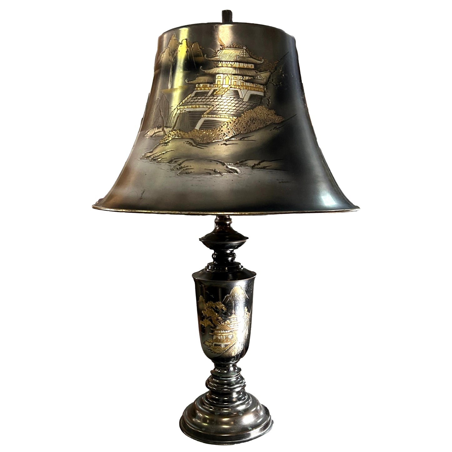 Asian Themed Metal Lamp