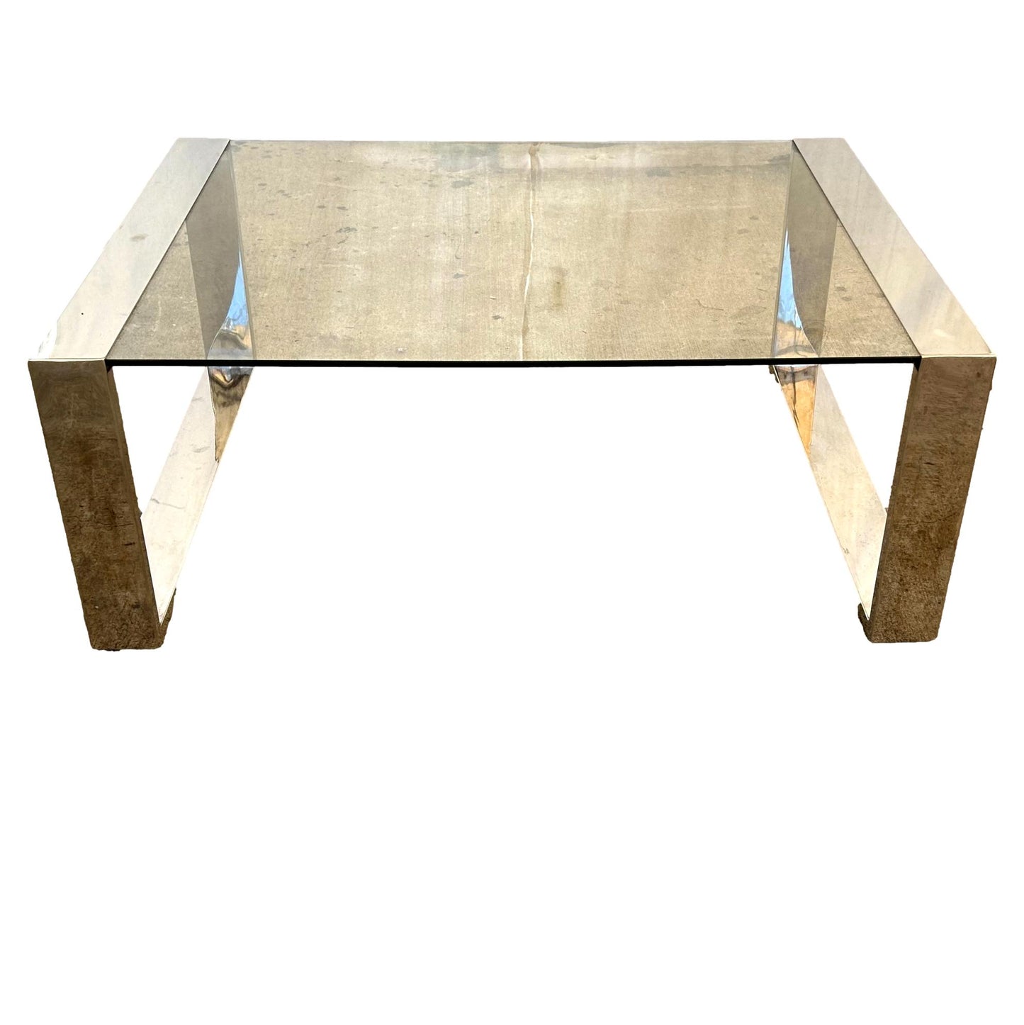 Mid Centuray Modern Chrome And Glasstop Coffee Table