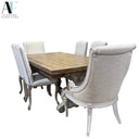 DINING TABLE W/2 ARM CHAIRS 4 SIDE CHAIRS