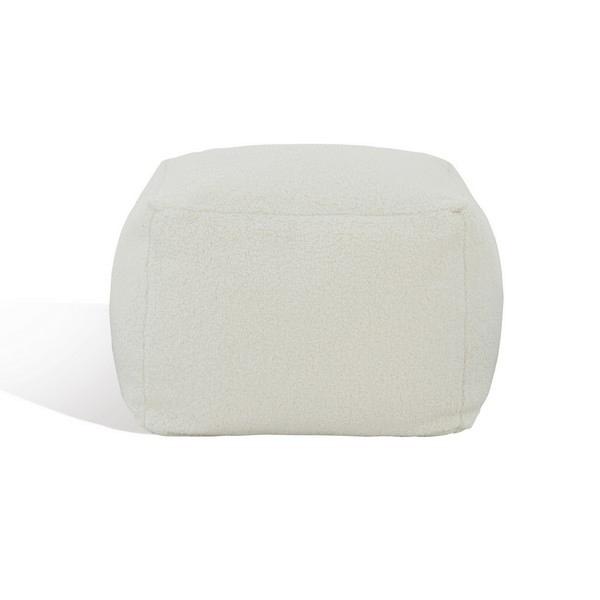 Samuels White Pouf Ottoman