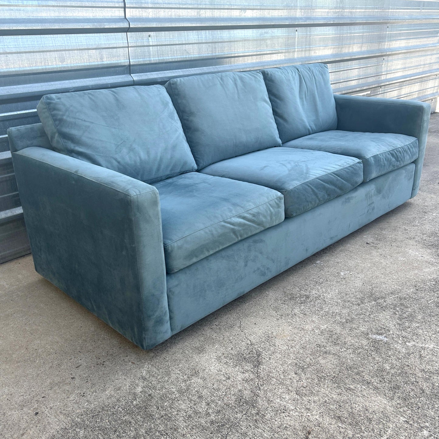 Velvet Crate And Barrel Sofa