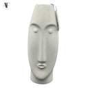 GREY ELONGATED FACE VASE CERAMIC