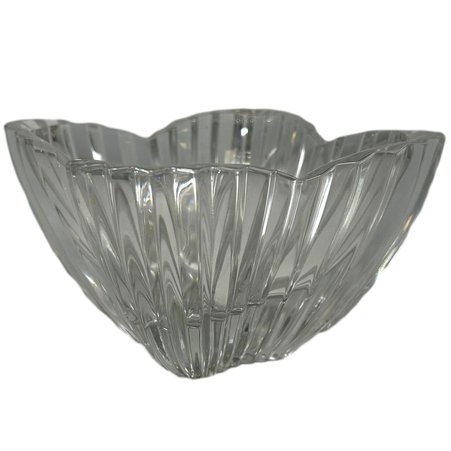 Clear Cut Crystal Glass Tulip Bowl