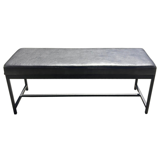 Gray Faux Leather Bench