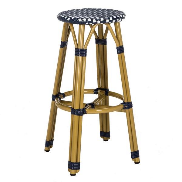 Pair of Kelsey Black/White Bar Stools