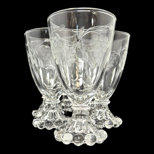 Set of 6 Etched Cordial Glasses