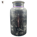 FROSTED GLASS JAR- CHARCOAL